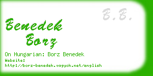 benedek borz business card